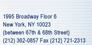 1995 Broadway Floor 6 NY NY 10023